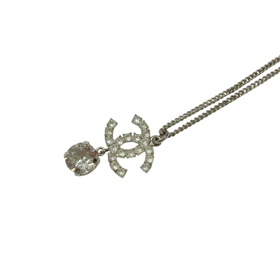 CHANEL（シャネル） ラインストーンココマークネックレス B18 シルバー
