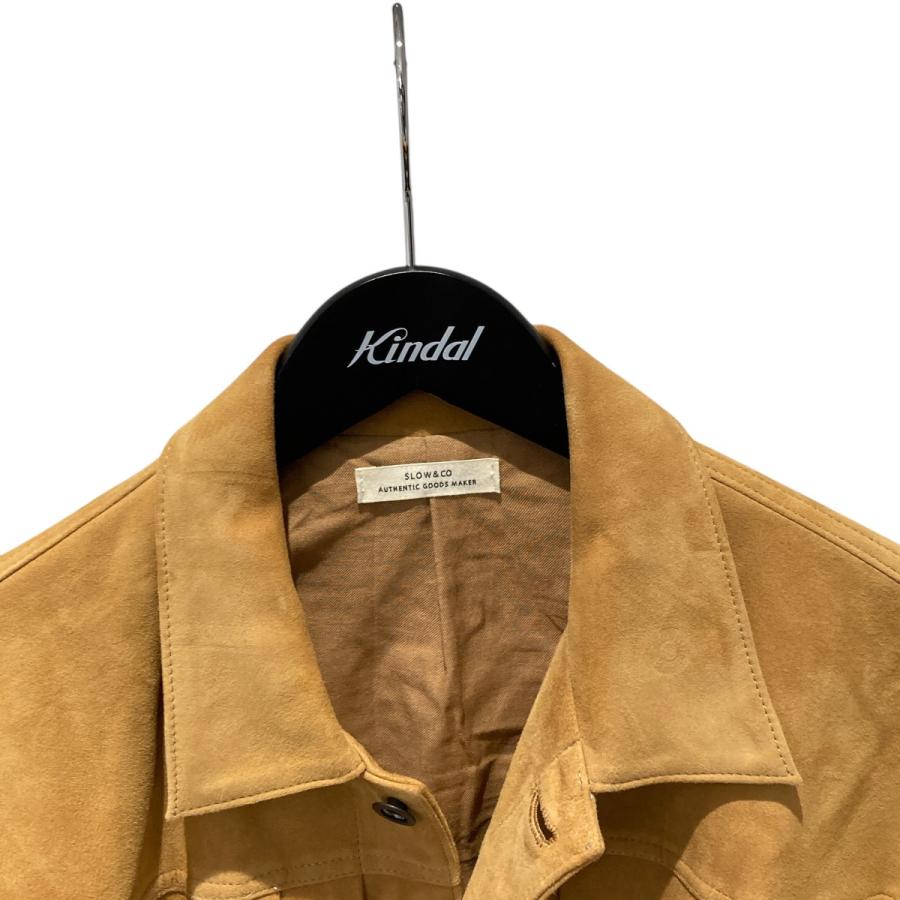 値下げ】SLOW ＆CO Leather mix Jacket レザージャケット ベージュ