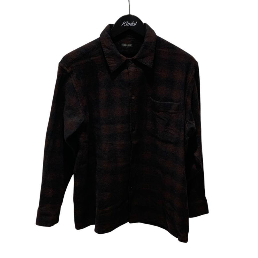 COMOLI（コモリ） チェック ウールチェックオープンカラーシャツ S03