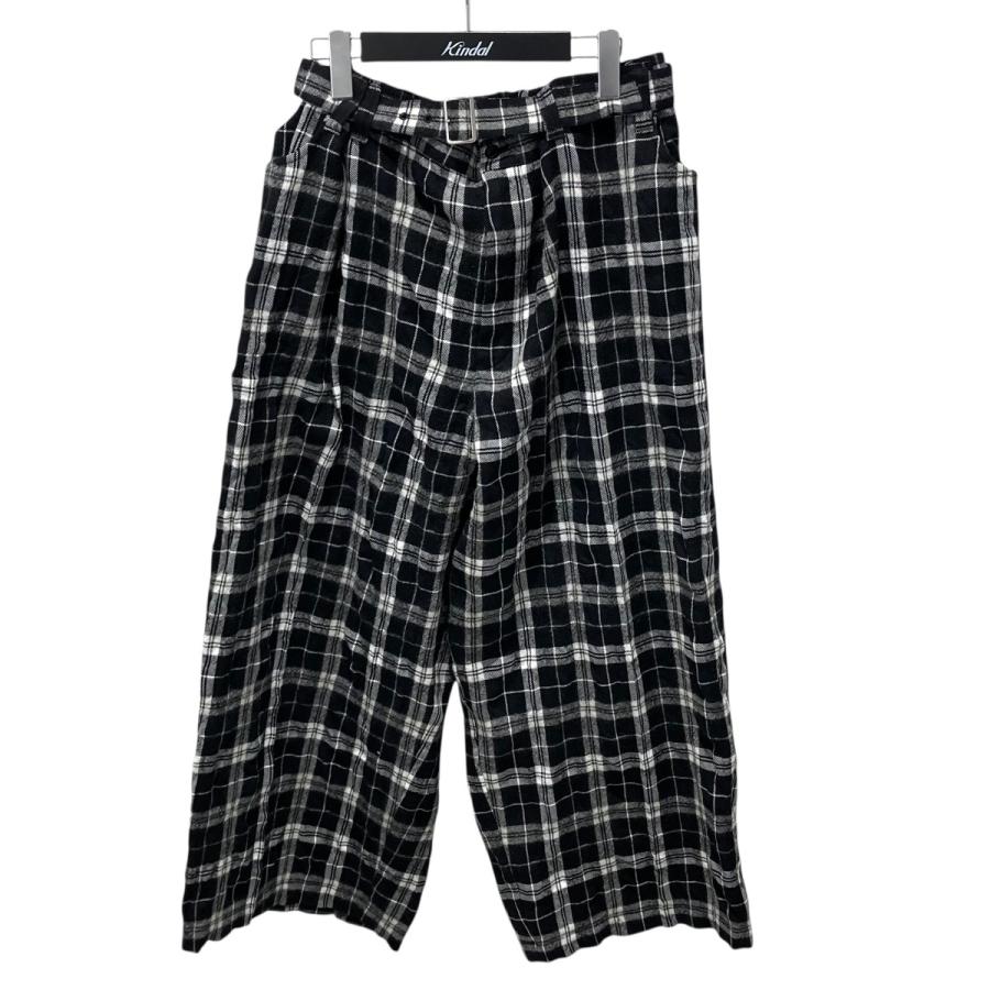 タオコムデギャルソン TAO COMME des GARCONS チェック ウール混ワイド