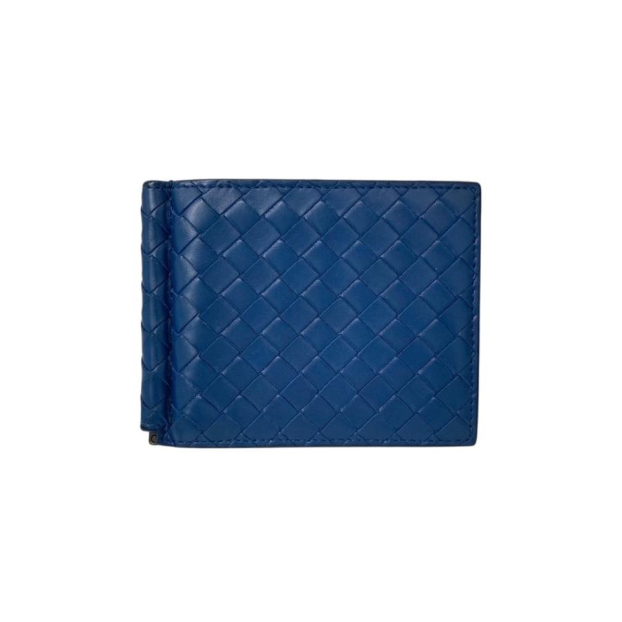 【箱付き】ボッテガべネタ マネークリップ イントレチャート 青 BOTTEGA VENETA（ボッテガ・ヴェネタ） イントレチャート