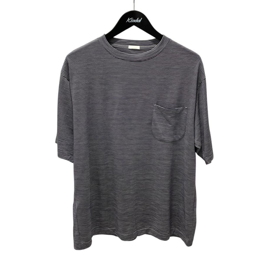 COMOLI（コモリ） ウール天竺 クルーネック ボーダー Tシャツ T01