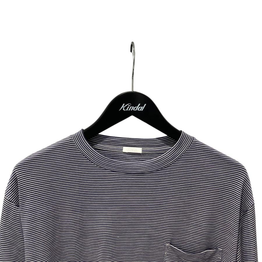 COMOLI（コモリ） ウール天竺 クルーネック ボーダー Tシャツ T01