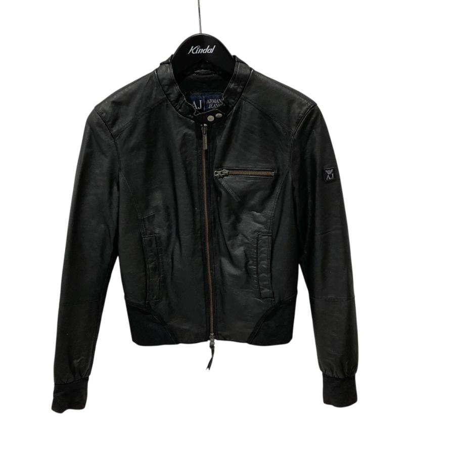 レザージャケット(ARMANI JEANS) ARMANI JEANS レザージャケット スタンドカラー ブルゾン ルーマニア製