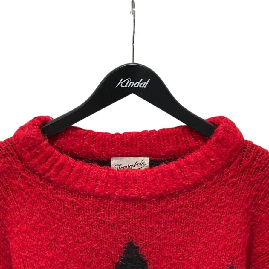 TENDERLOIN（テンダーロイン） プルオーバーニット レッド×ブラック