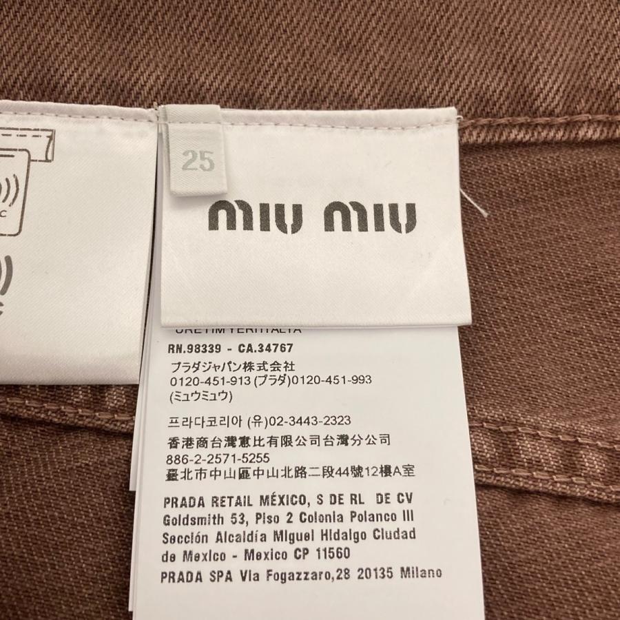 ミュウミュウ MIU MIU カットオフ バミュダデニムショーツ ショートデニムパンツ GWP553 ブラウン サイズ：25_4