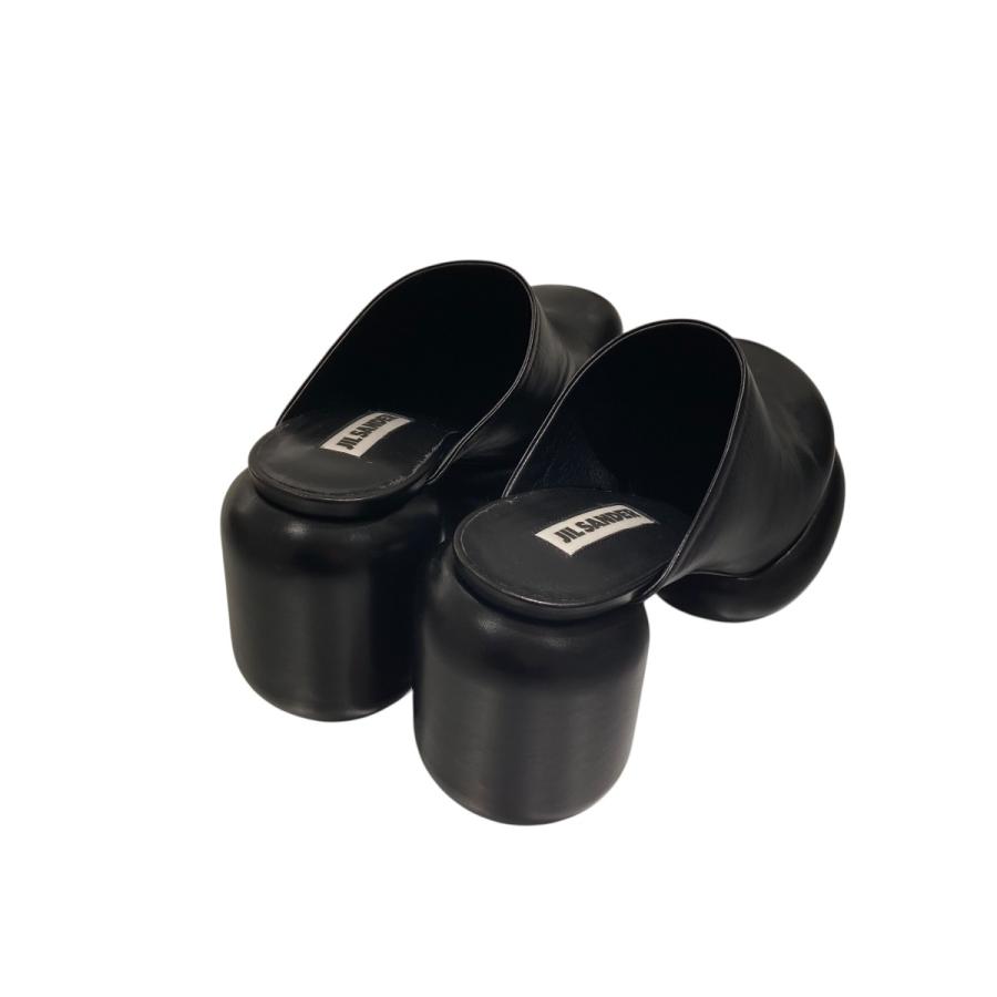 JIL SANDER ブラックレザーサボサンダル 36 【公式通販】