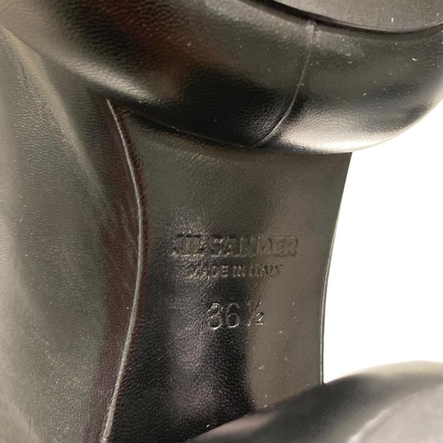 JIL SANDER ブラックレザーサボサンダル 36 【公式通販】