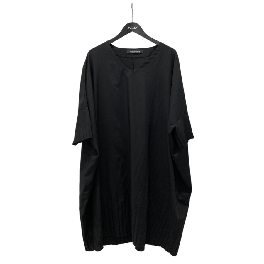 ＊新品＊ミズイロインド mizuiroind／ワンピース　ブラック mizuiroind（ミズイロインド） mizuiro-ind 裾プリーツ ワンピース