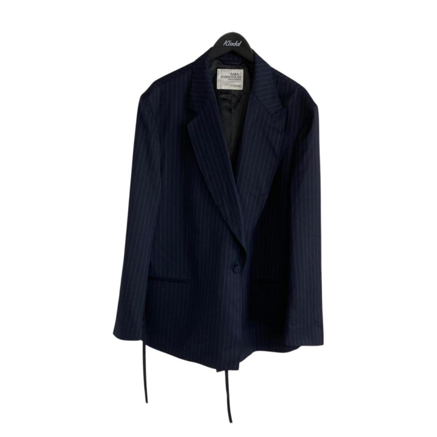 【美品】ZARA MAN SARTORIAL セットアップ 紺 ストライプ　54 ザラ×ソウシオオツキ ZARA×SOSHIOTSUKI ピンストライプ柄スーツ