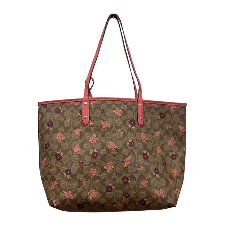 コーチ トートバッグ シグネチャー ピンク リバーシブル COACH（コーチ） リバーシブル シグネチャー トートバッグ ベージュ