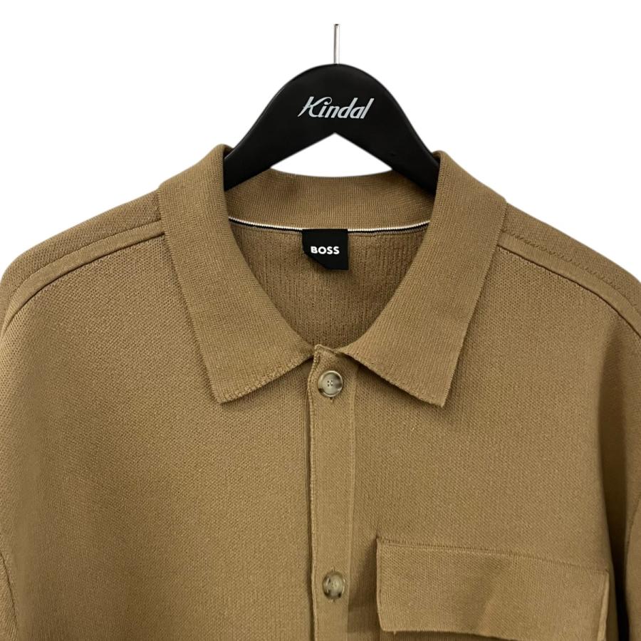 ボス BOSS Cotton Overshirt C-Delwino ニットシャツカーディガン ニットカーディガン 10261639 ベージュ サイズ_2