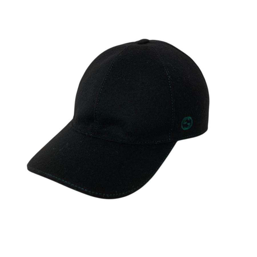 GUCCI キャップ ブラック インターロッキングGシェリーラインS GUCCI（グッチ） インターロッキングG シェリーライン キャップ