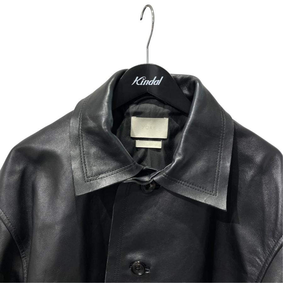 YOAK（ヨーク） YOKE Cut-Off Leather Car Coat(BLACK) レザーコート