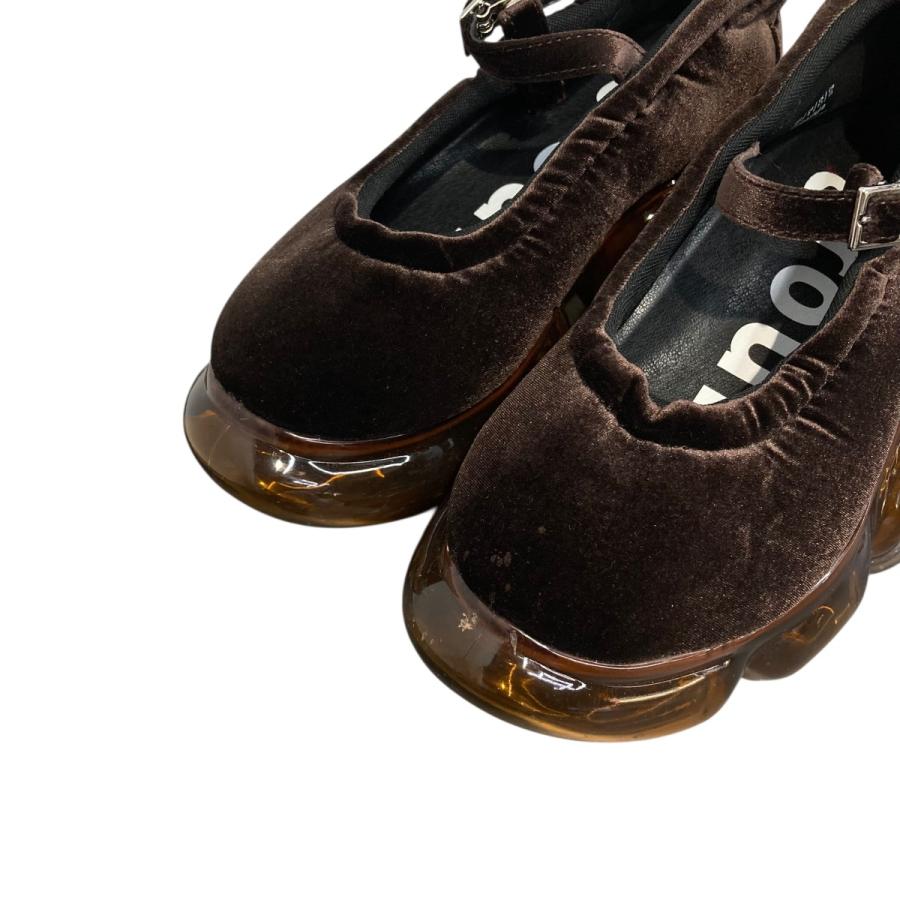 グラウンズ grounds MOOPIE PUMPS ベロア ストラップ スニーカー メリージェーン ブラウン サイズ：23cm_3