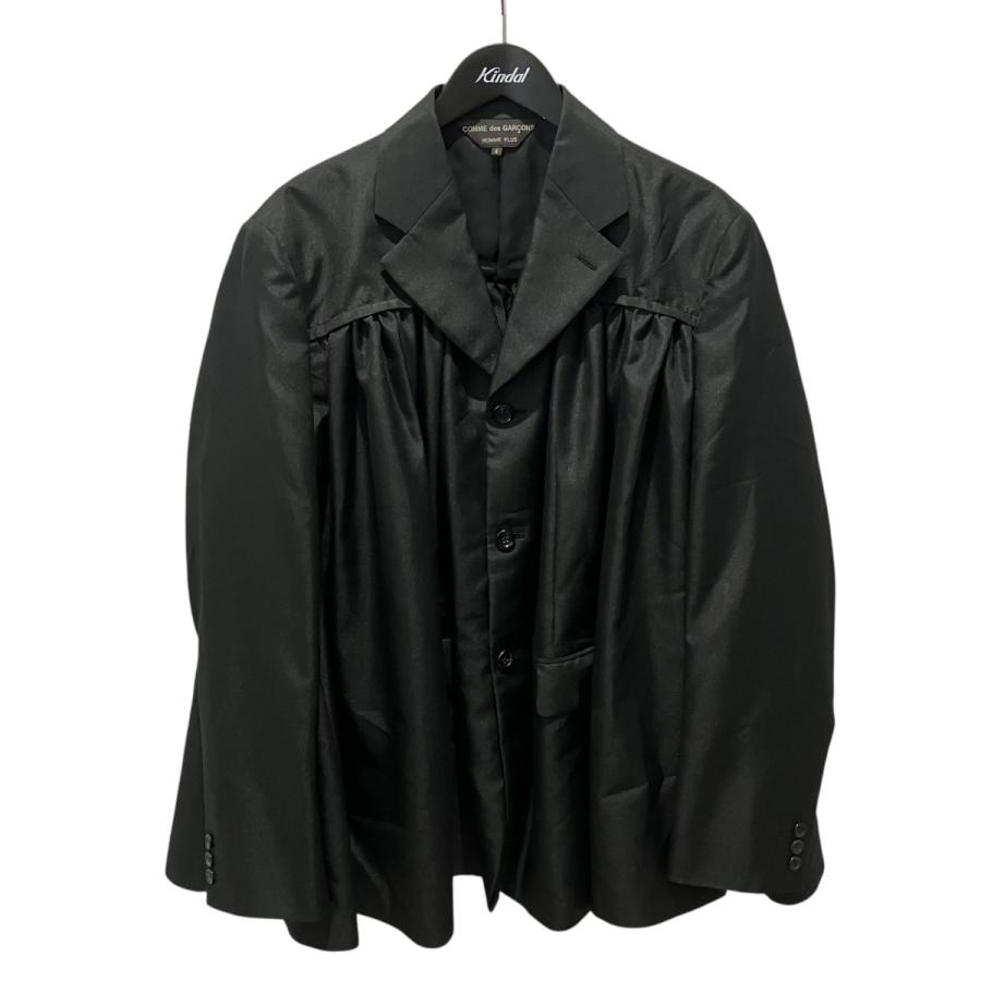 COMME des GARÇONS 黒 プリーツ ジャケット M COMME des GARCONS HOMME PLUS 【値下げ】COMME 24SS カーテンプリーツ