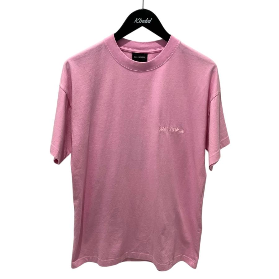 BALENCIAGA（バレンシアガ） ロゴ刺繍 Tシャツ 612965 ピンク サイズ