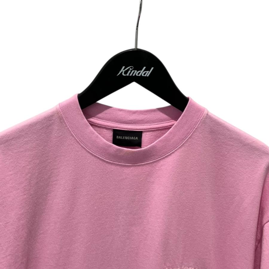 BALENCIAGA（バレンシアガ） ロゴ刺繍 Tシャツ 612965 ピンク サイズ