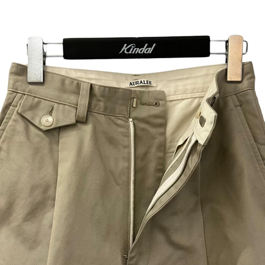 オーラリー AURALEE A25SP05FC WASHED FINX CHINO ONE-TUCK PANTS チノパン カーキ サイズ：0の画像