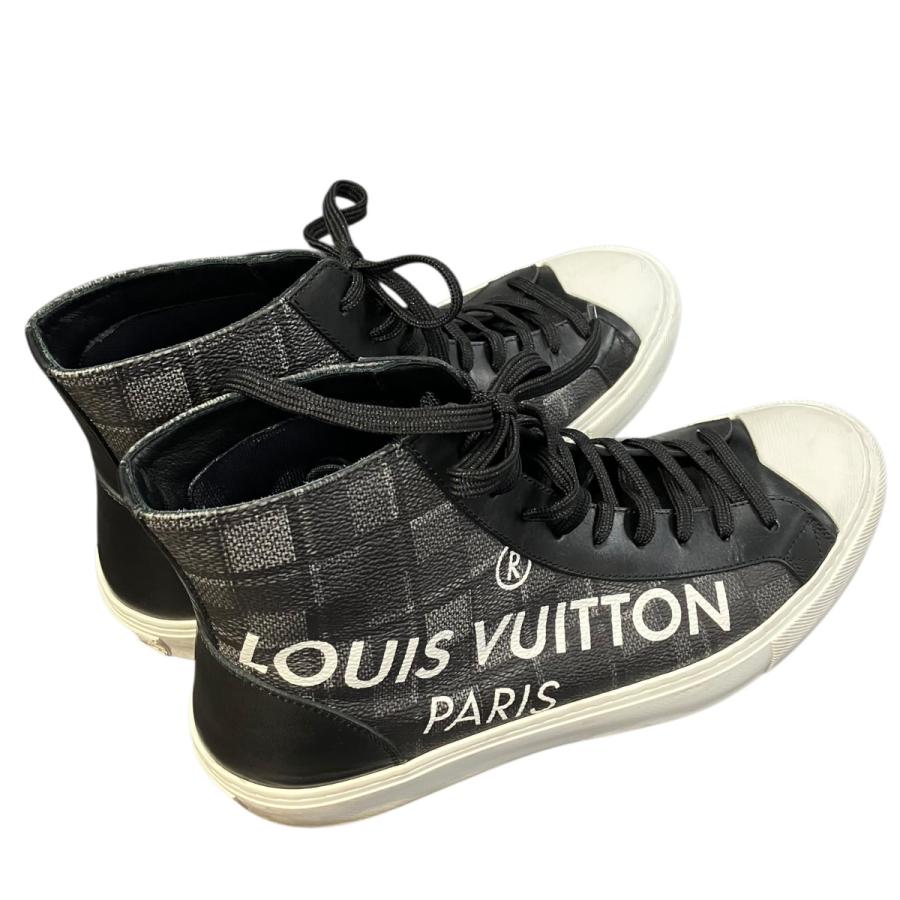 ルイヴィトン LOUIS VUITTON ダミエ タトゥーライン ハイカットスニーカー ハイカットスニーカー GO0169 グレー サイズ：5 1/2