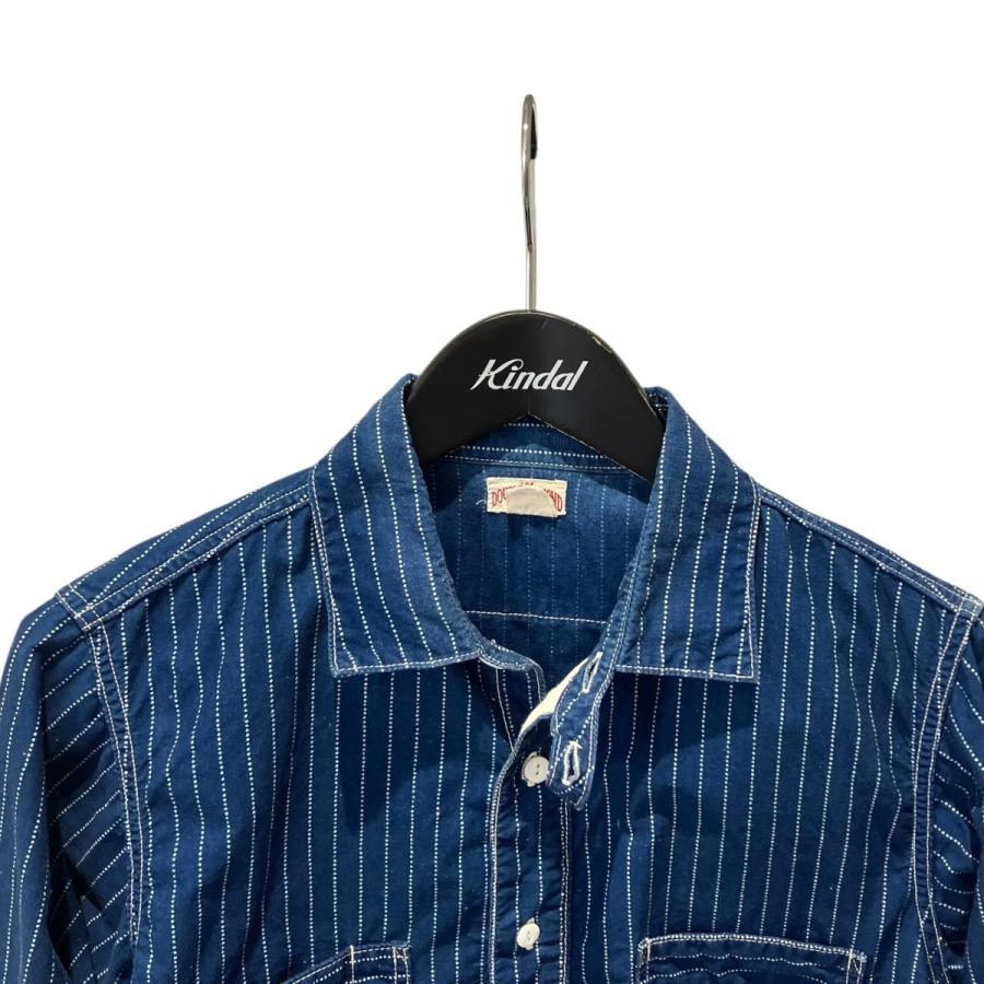リアルマッコイズ THE REAL McCOY'S 長袖シャツ ネイビー×ホワイト