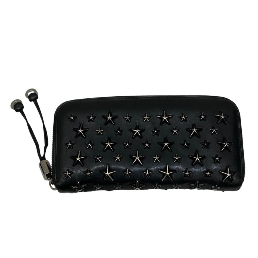 【週末限定】 美品ジミーチュウ長財布フィリパ スタッズ白チョーク本革 付属完備 JIMMY CHOO（ジミーチュウ） フィリパ スタースタッズ 長財布 ブラック