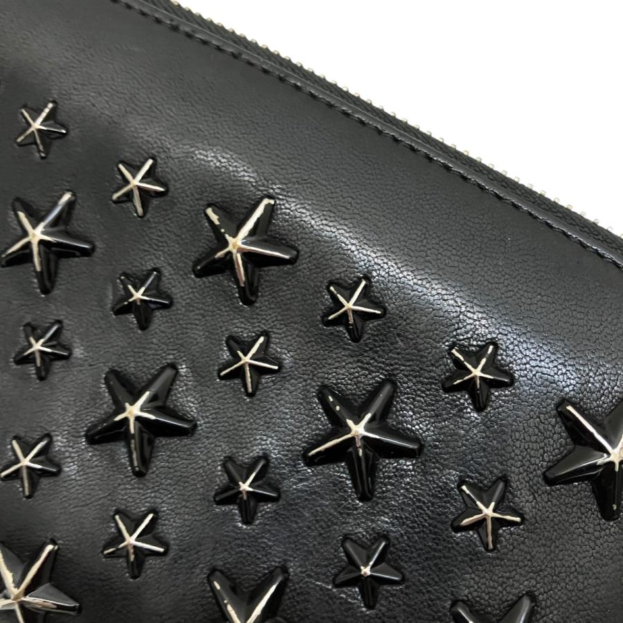 【週末限定】 美品ジミーチュウ長財布フィリパ スタッズ白チョーク本革 付属完備 JIMMY CHOO（ジミーチュウ） フィリパ スタースタッズ 長財布 ブラック