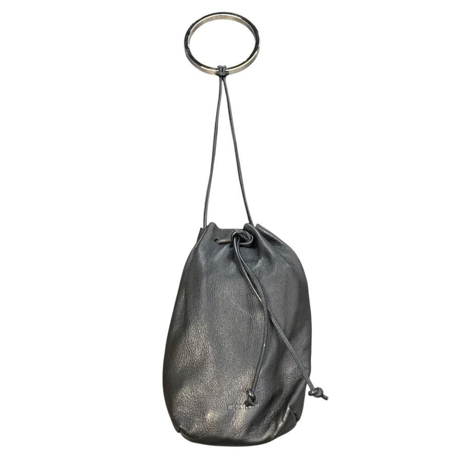 【再値下げ】JIL SANDER ブラック ドローストリングバッグ　巾着 JIL SANDER（ジルサンダー） ドローストリング巾着バッグ ブラック