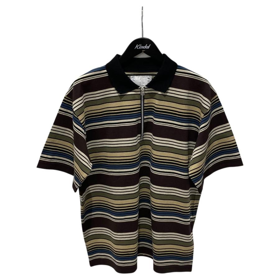 sacai（サカイ） sacai 26SS ボーダーハーフジップTシャツ 26-03984M