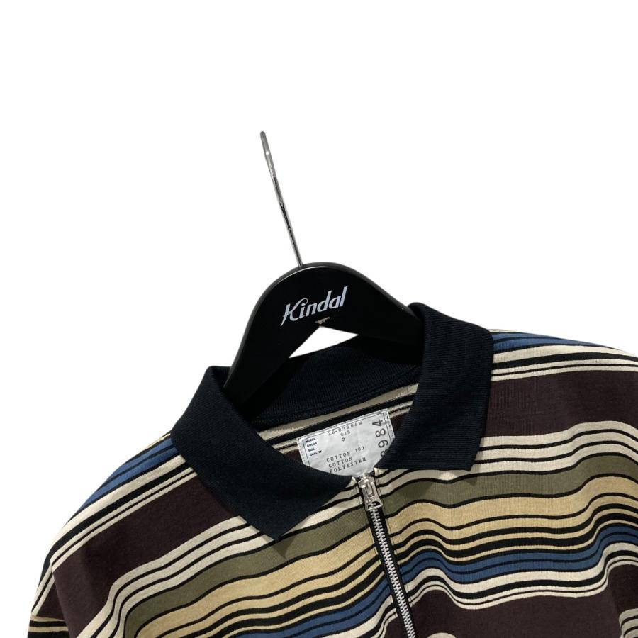sacai（サカイ） sacai 26SS ボーダーハーフジップTシャツ 26-03984M