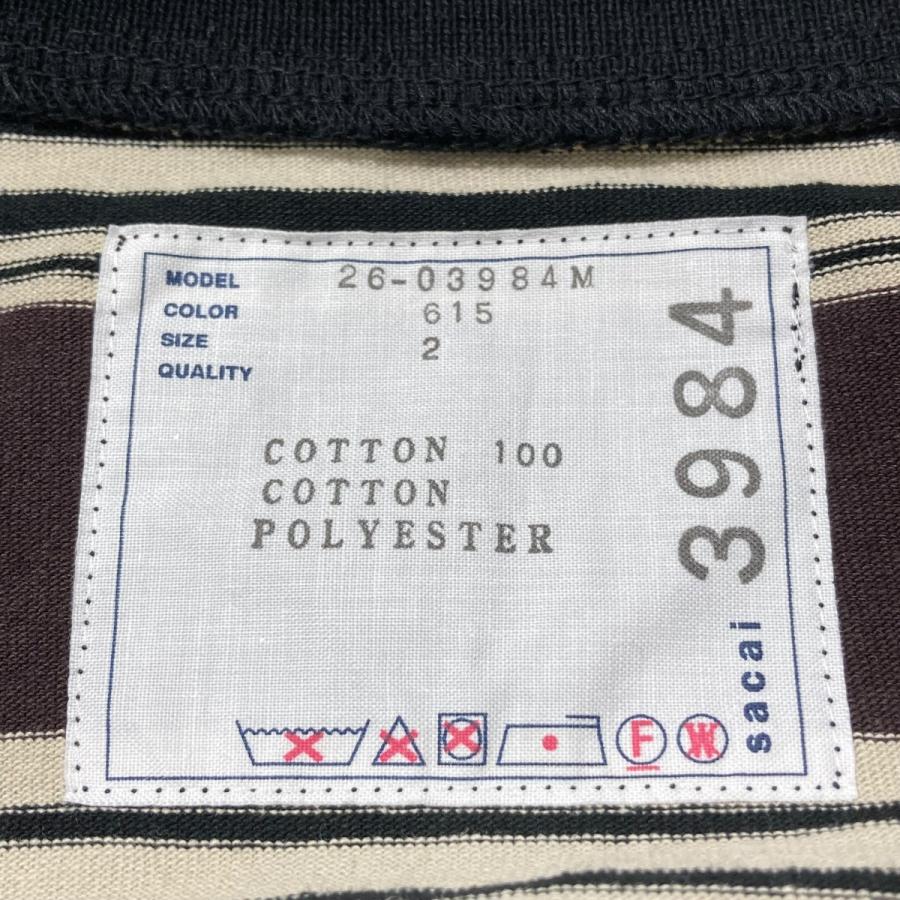 sacai（サカイ） sacai 26SS ボーダーハーフジップTシャツ 26-03984M