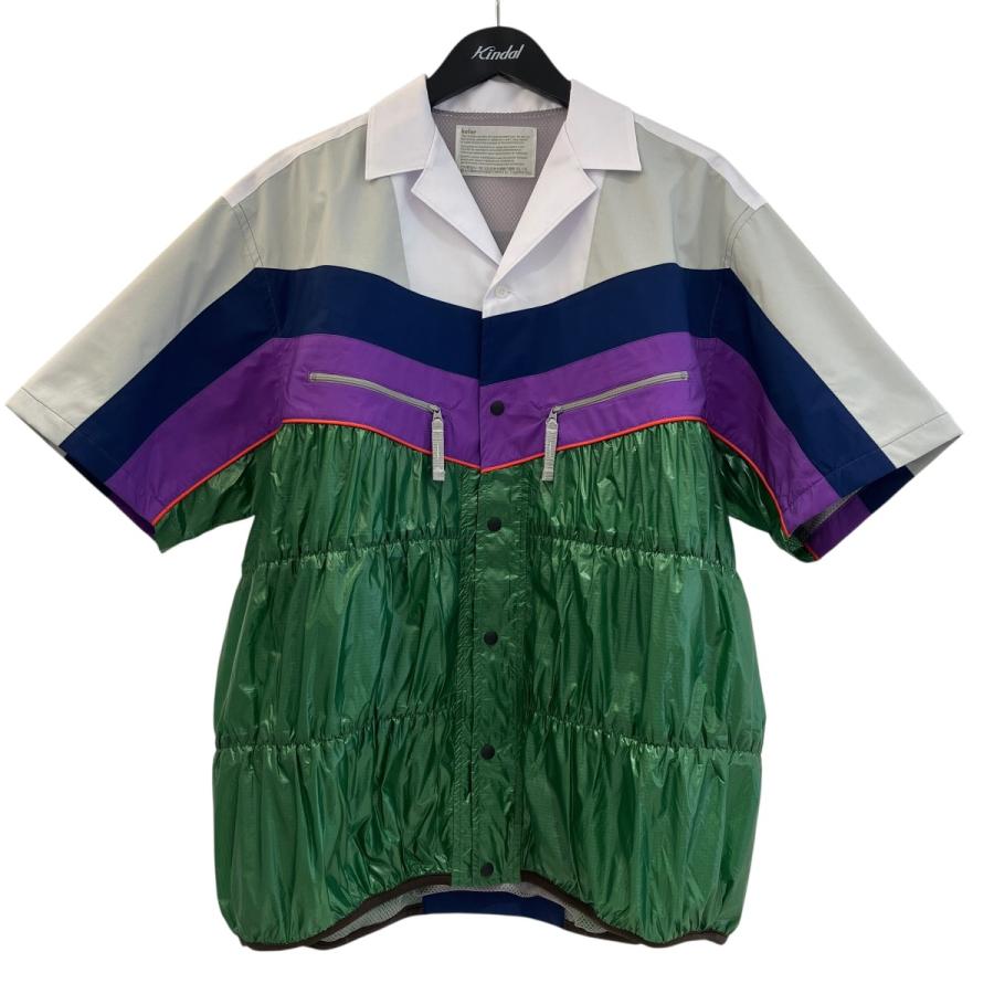 【美品】kolor 半袖 シャツ ナイロン マルチカラー Color（カラー） KOLOR ナイロンシャーリングシャツ 半袖シャツ 24SCM