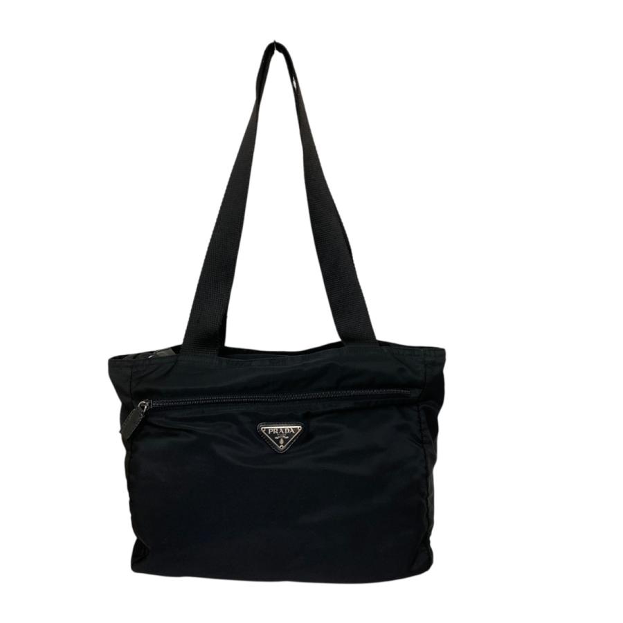 PRADA（プラダ） ロゴプレート トートバッグ B4656 ブラック