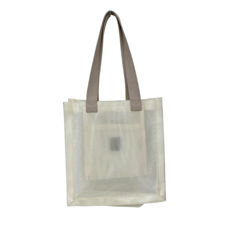 稀少【ラドロー】ハローHELLOフェルト ロゴ メッシュ トートバッグ ベージュ LUDLOW（ラドロー） LUDLOW Mesh Totebag 【HELLO】 トートバッグ
