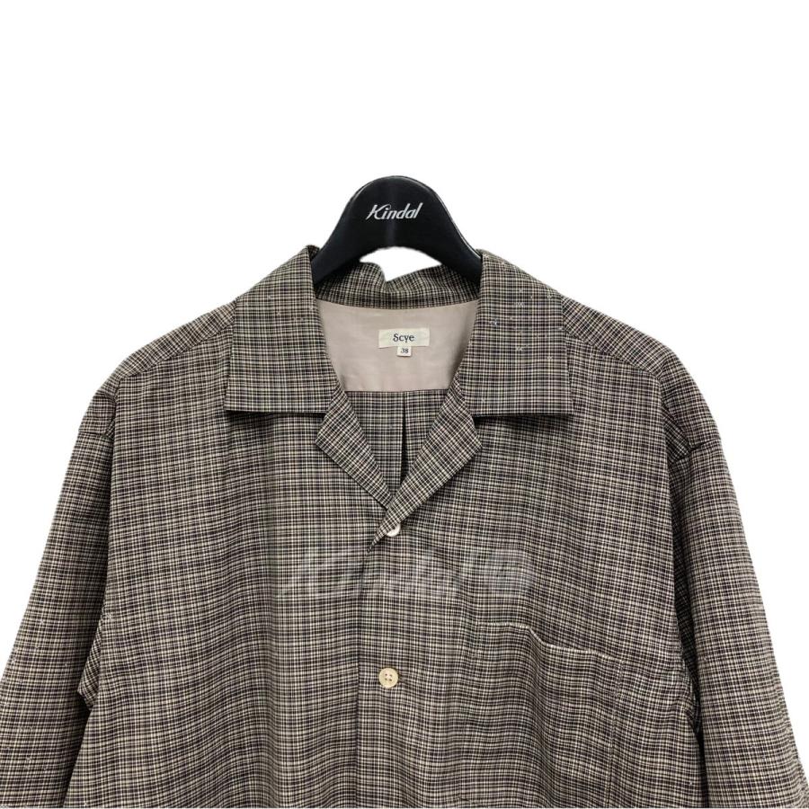 SCYE 「Wool Checked Camp Collar Shirt」 半袖チェックオープンカラー 