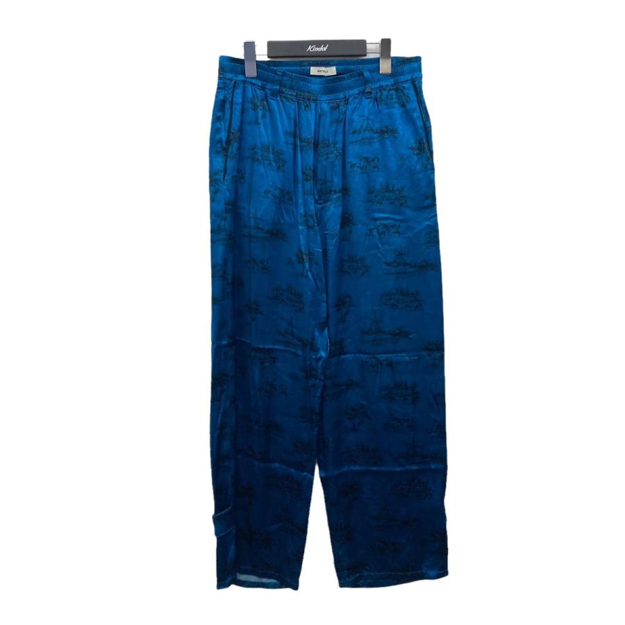 MATSUFUJI 「DAY DREAM Printed Trousers」 総柄イージーパンツ ブルー 