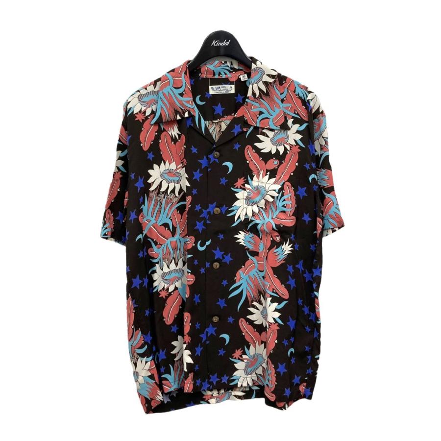 SUNSURF アロハシャツ ブラック×ピンク×ブルー サイズ：M (渋谷神南店 