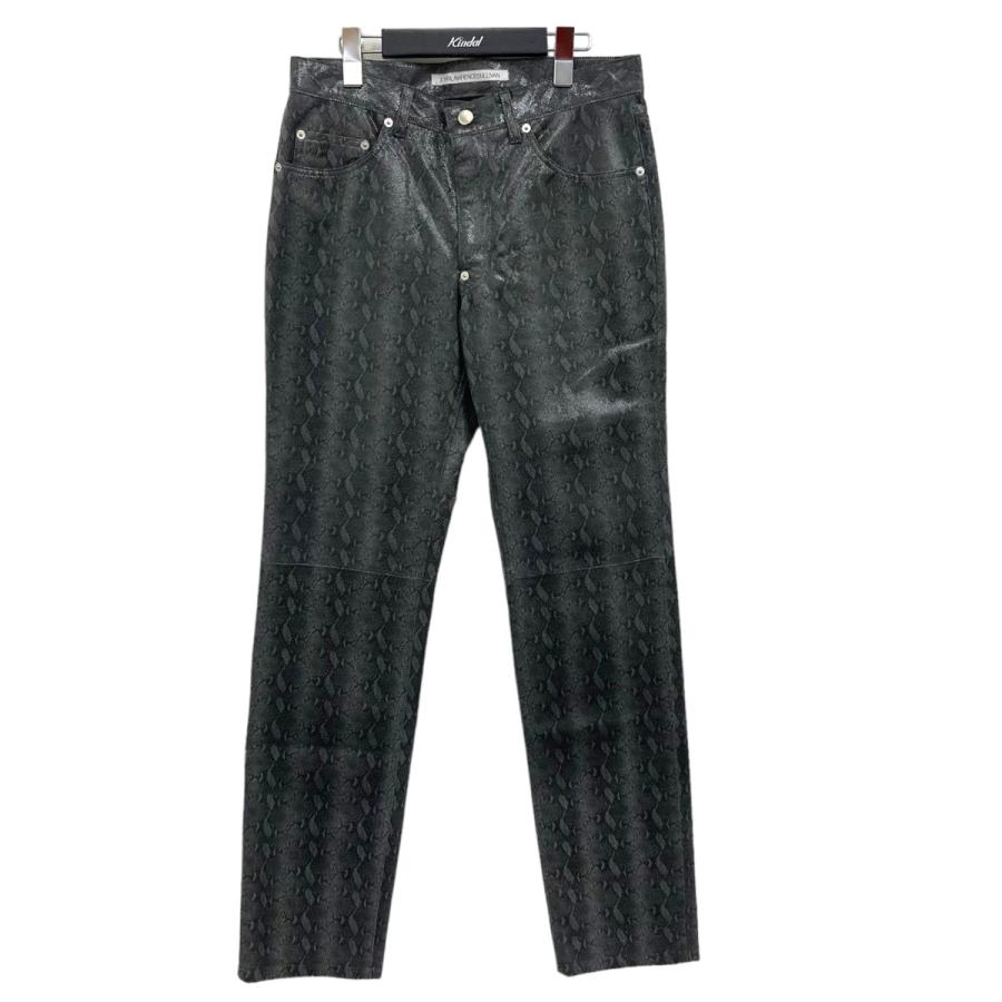 値下げ】JOHN LAWRENCE SULLIVAN 2021AW パイソン柄レザーパンツ 