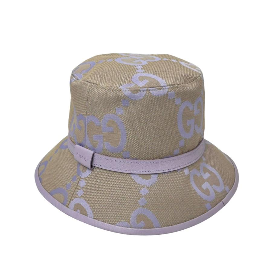 値下げ】GUCCI ジャンボGGバケットハット パープル サイズ：L（58 