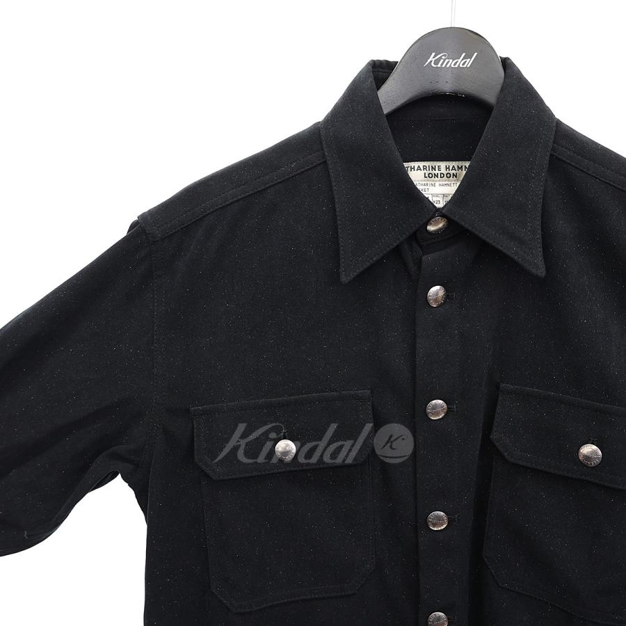 キャサリンハムネットロンドン KATHARINE HAMNETT LONDON ストレッチシャツジャケット ブラック サイズ：M｜kindal｜04