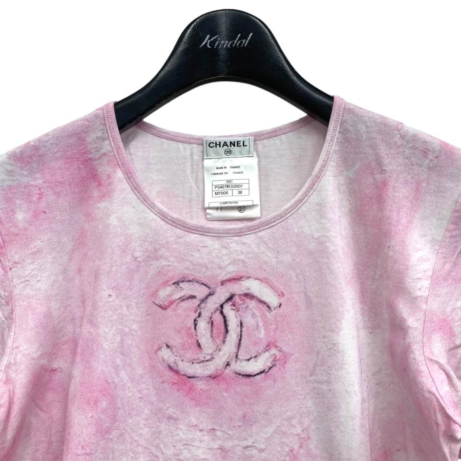 シャネル CHANEL ココマーク タイダイ プリント クルーネック Tシャツ ピンク サイズ：38｜kindal｜03