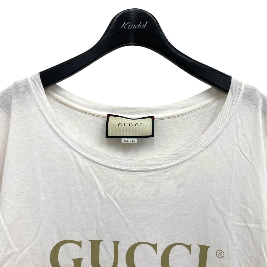 グッチ GUCCI ロゴウォッシュドオーバーサイズTシャツ ホワイト サイズ：M｜kindal｜03