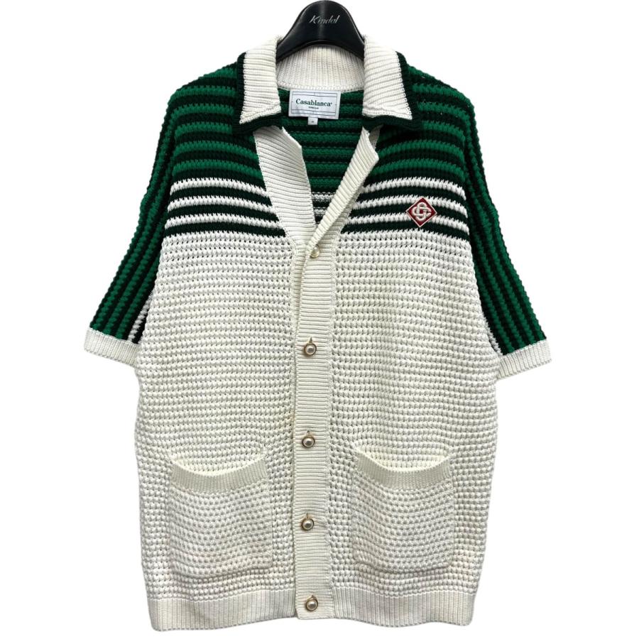 カサブランカ CASABLANCA 「TRNNIS CROCHET SHIRT」 半袖ニット  