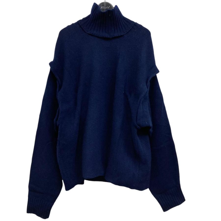 値下げ】YOKE DETACHABLE FOLD UP SHARE KNIT 変形ニット ネイビー 