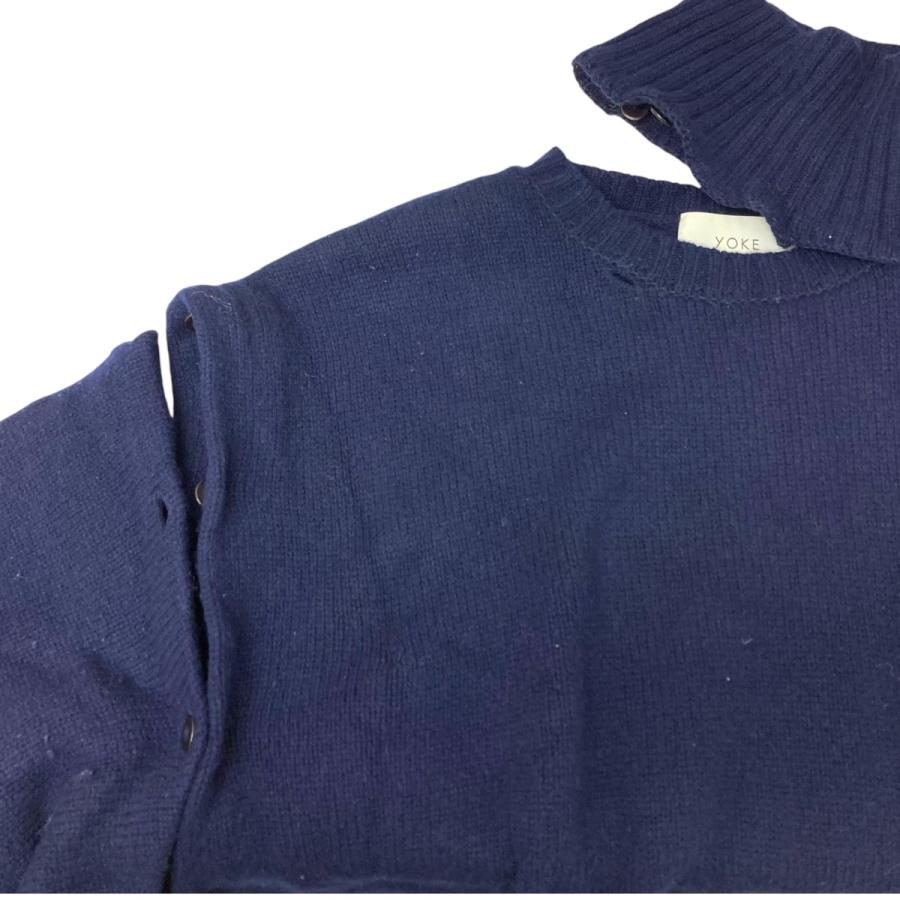 値下げ】YOKE DETACHABLE FOLD UP SHARE KNIT 変形ニット ネイビー 