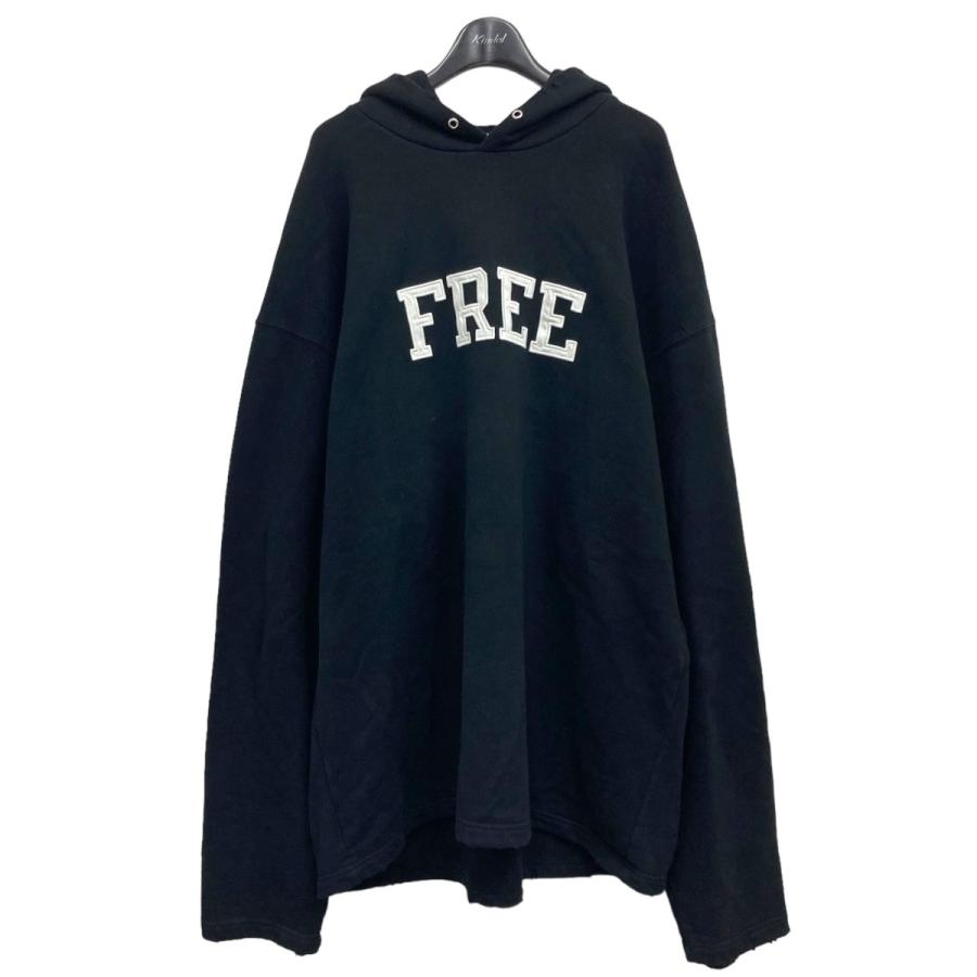 値下げ】BALENCIAGA 2021AW FREEロゴプルオーバーパーカー ブラック 