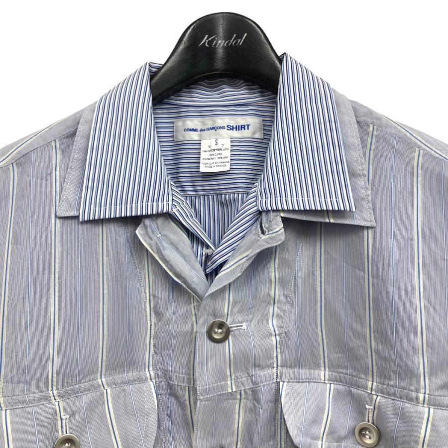 コムデギャルソンシャツ COMME des GARCONS SHIRT ストライプジャケット ブルー×ホワイト サイズ：S｜kindal｜03