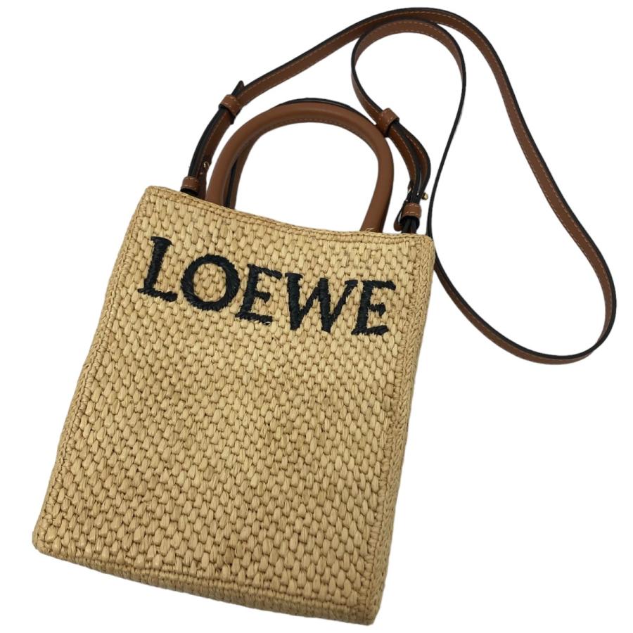 値下げ】LOEWE スタンダード A5 トートバッグ（ラフィア） ブラウン  