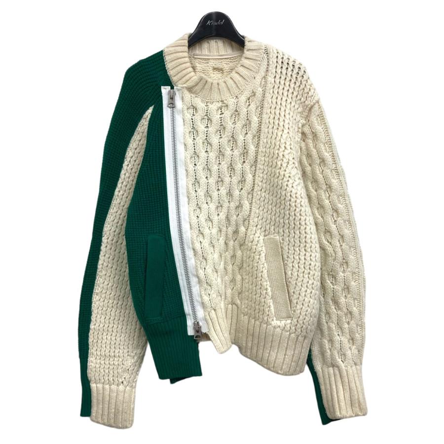 sacai 【値下げ】sacai 21AW Wool Knit Zip Up Blouson ジップアップ 