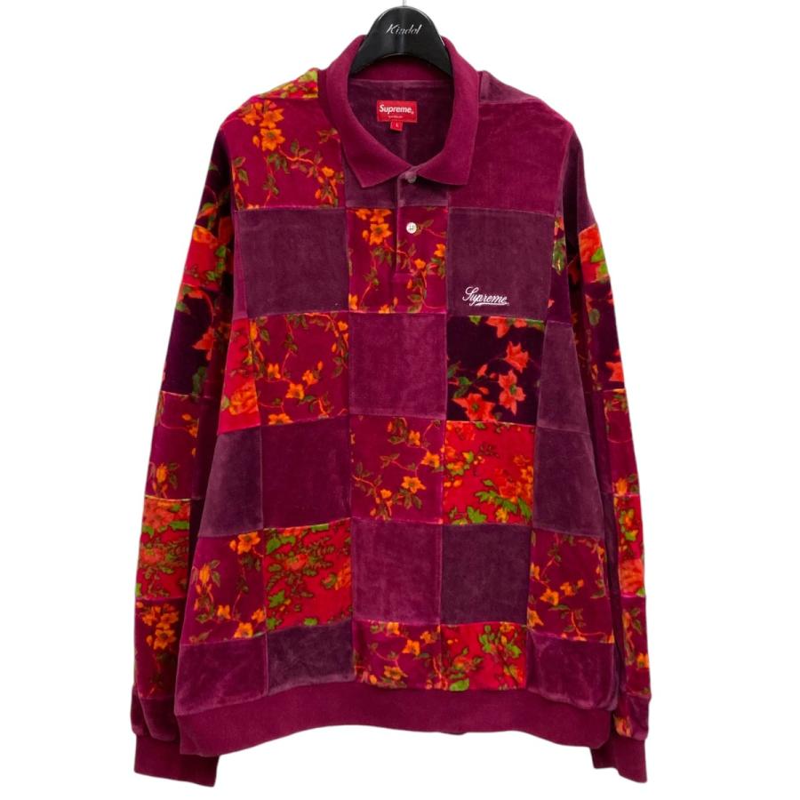 値下げ】Supreme 21AW Floral Patchwork Velour L S Polo ベロア 